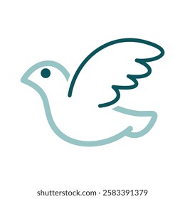 Wedding dove isolated icon. Vector illustration, romance elements. Sticker, patch, badge, card for marriage, valentine