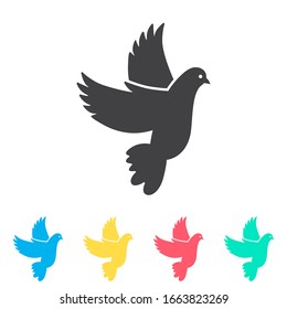 Wedding dove multi color icon set. Simple glyph, flat vector of wedding icons for ui and ux, website or mobile application