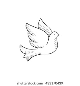 Wedding dove vector sketch icon isolated on background. Hand drawn Wedding dove icon. Wedding dove sketch icon for infographic, website or app.