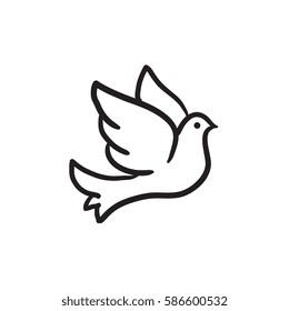 Wedding dove vector sketch icon isolated on background. Hand drawn Wedding dove icon. Wedding dove sketch icon for infographic, website or app.