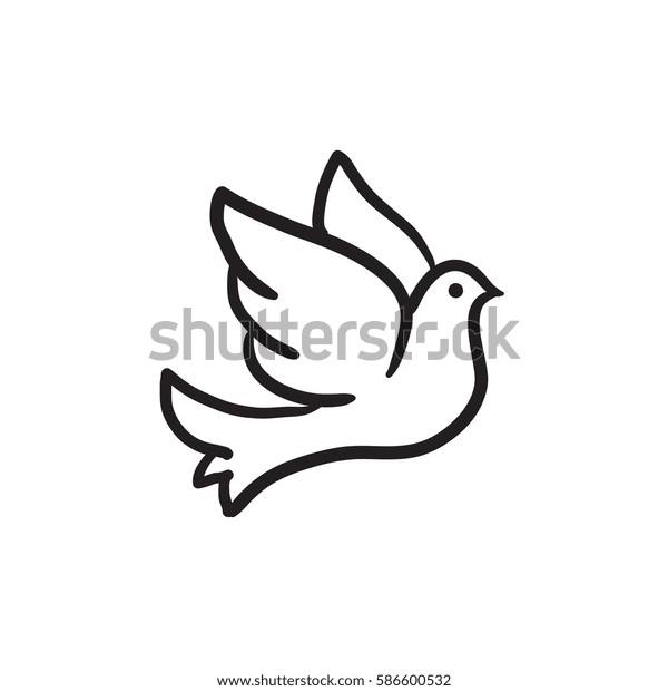 背景に結婚式の鳩のベクター画像スケッチアイコン 手描きのハトのアイコン インフォグラフィック ウェブサイト またはアプリ用の結婚式のドブスケッチアイコン のベクター画像素材 ロイヤリティフリー