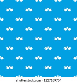 Wedding doves heart pattern vector seamless blue repeat for any use