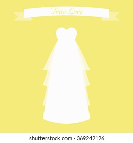 Wedding dress A-silhouette.
