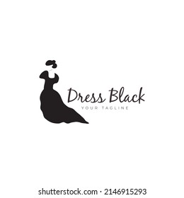 wedding dress and beauty salon boutique logo vector icon symbol illustration design