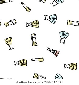 wedding dress bride woman vector seamless pattern thin line illustration