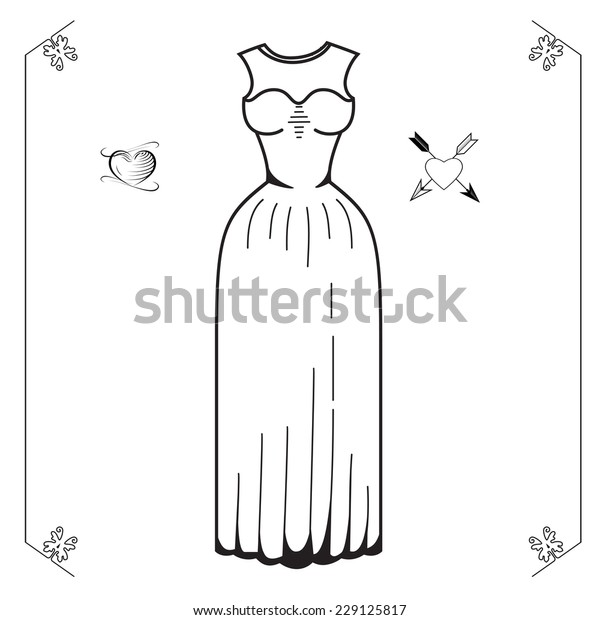Wedding Dress Clothing Celebration Outfit Dress Stock Vector