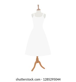 Wedding dress collection. White dress on mannequin.