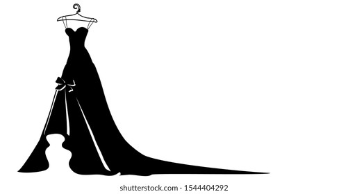 wedding dress design, black and white