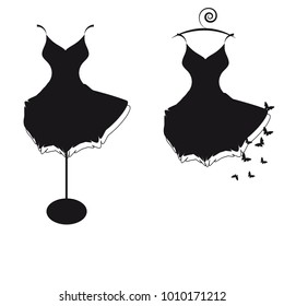 wedding dress design, isolated on  a white