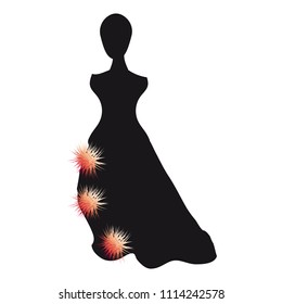wedding dress design, isolated on  a white