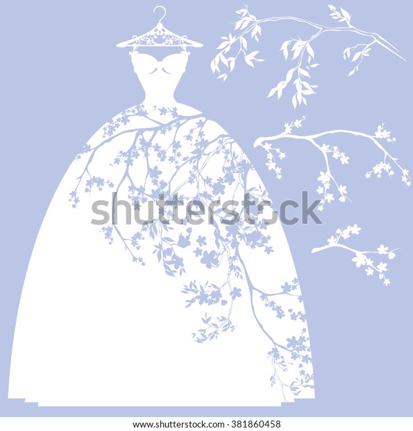 Wedding Dress Design Set White Vector Stock Vector Royalty Free