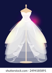 Vestido de novia diseño Vector oscuro Fondo. vestidos blancos para novias en diferentes estilos.