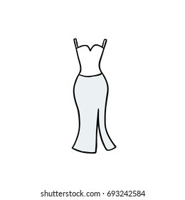wedding dress doodle icon