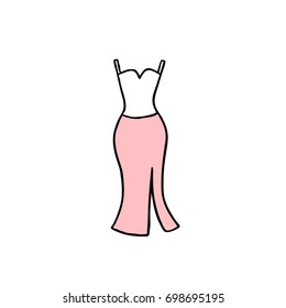 wedding dress doodle icon
