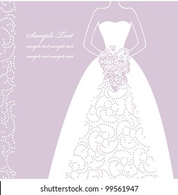 Wedding dress doodle for Wedding invitations or announcements