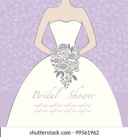 Wedding dress doodle for Wedding invitations or announcements