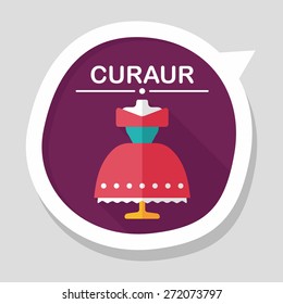 wedding dress flat icon with long shadow,eps10