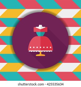 wedding dress flat icon with long shadow,eps10