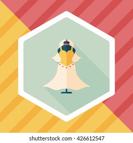 wedding dress flat icon with long shadow,eps10