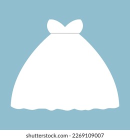 Wedding dress flat vector illustration