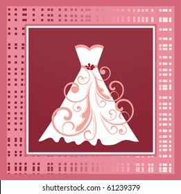 wedding dress in frame
