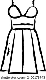 Wedding Dress hand drawn vector illustration