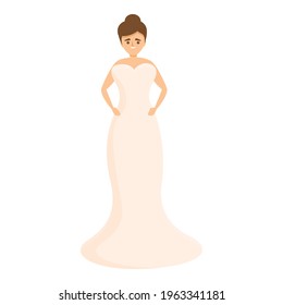 Wedding dress icon. Cartoon of Wedding dress vector icon for web design isolated on white background