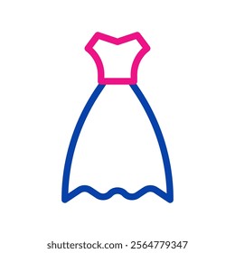 Wedding dress icon. Concept of marriage, fashion, and celebration.