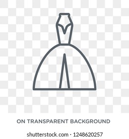 Wedding dress icon. Wedding dress design concept from Wedding and love collection. Simple element vector illustration on transparent background.