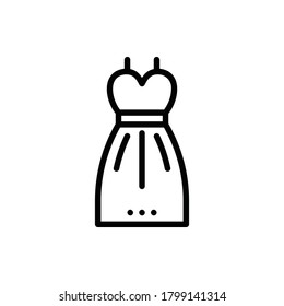 Vector de logotipo del vestido de novia aislado. Juego de iconos de amor y boda. Stroke editable y Pixel Perfect.