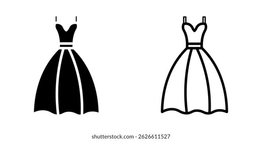  Wedding dress icon on white background