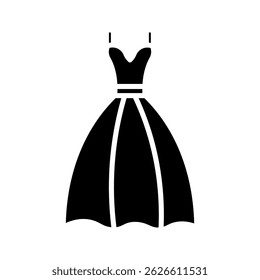  Wedding dress icon on white background
