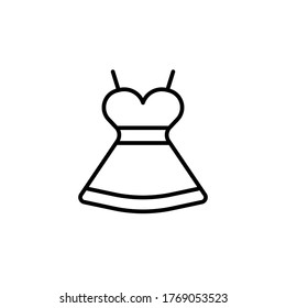 wedding dress icon outline style vector illustration black design. isolated on white background