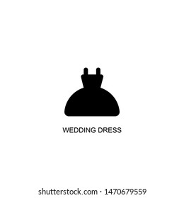 wedding dress icon vector black design