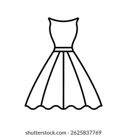 Design de ícone de linha de vestido de casamento com traço editável