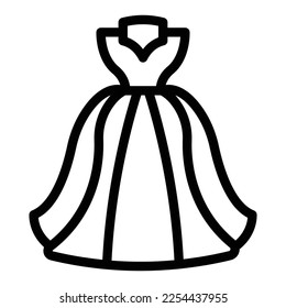 wedding dress line icon illustration vector graphic