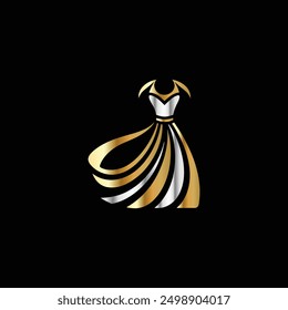 Wedding Dress Logo Design. Elegant and Luxury Logo Design