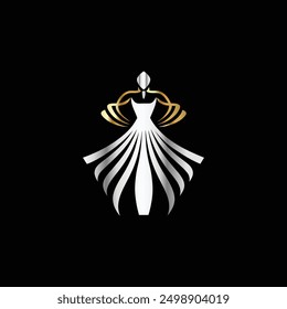 Wedding Dress Logo Design. Elegant and Luxury Logo Design