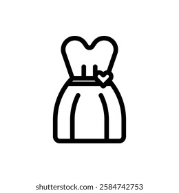 Wedding Dress Outline Icon. Wedding Dress Icon