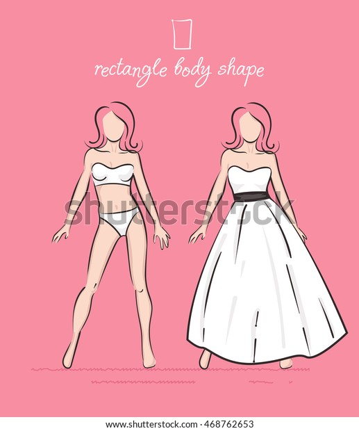 Wedding Dress Rectangle Body Shape Brides Stock Image Download Now