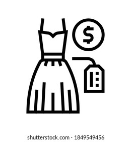 wedding dress rental line icon vector. wedding dress rental sign. isolated contour symbol black illustration