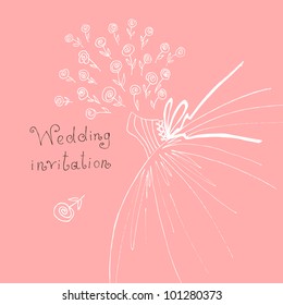 Wedding dress with roses