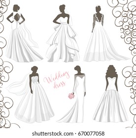 Bride Wearing Wedding Dress Stock Vector (Royalty Free) 1418739428 ...