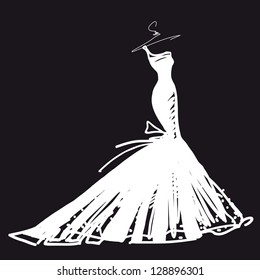 Wedding Dress Vector Stock Vector (Royalty Free) 144294805 | Shutterstock