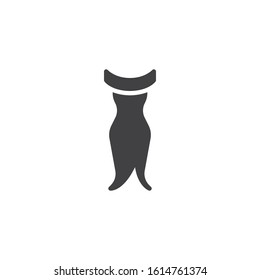 Wedding dress vector icon. filled flat sign for mobile concept and web design. Elegant evening dress glyph icon. Symbol, logo illustration. Vector graphics