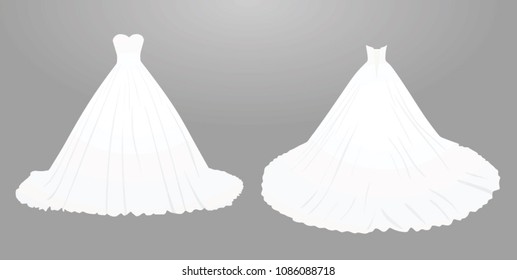 Royalty Free Bride Back White Wedding Dress Vector Stock Images
