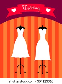 Wedding dress - vector illustration