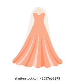 Wedding Dress Vector Illustration. Good for for Event Planning.