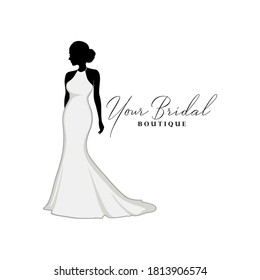 Wedding Dresses Boutique Logo, Bridal Boutique Logo, Bridal Gown Logo Vector Design Template