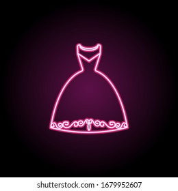 Wedding dresses  clothes neon icon  Simple thin line  outline vector clothes icons for ui   ux  website mobile application